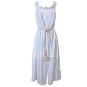 Thalia Sodi White Off The Shoulder Gauze Fit Flare Dress