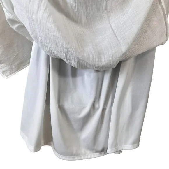 Thalia Sodi White Off The Shoulder Gauze Fit Flare Dress