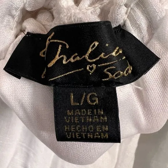 Thalia Sodi White Off The Shoulder Gauze Fit Flare Dress