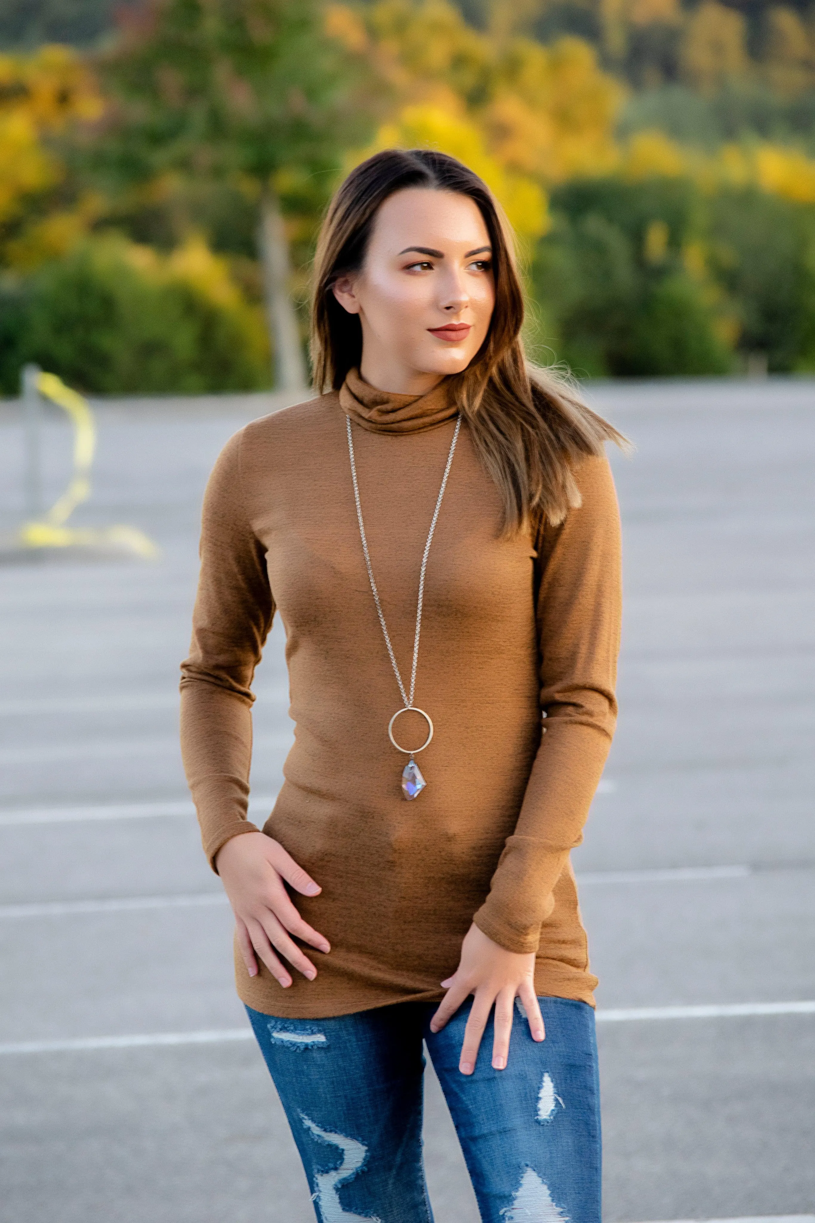 The Alice Turtle Neck Top- Dark Mustard