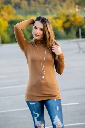 The Alice Turtle Neck Top- Dark Mustard