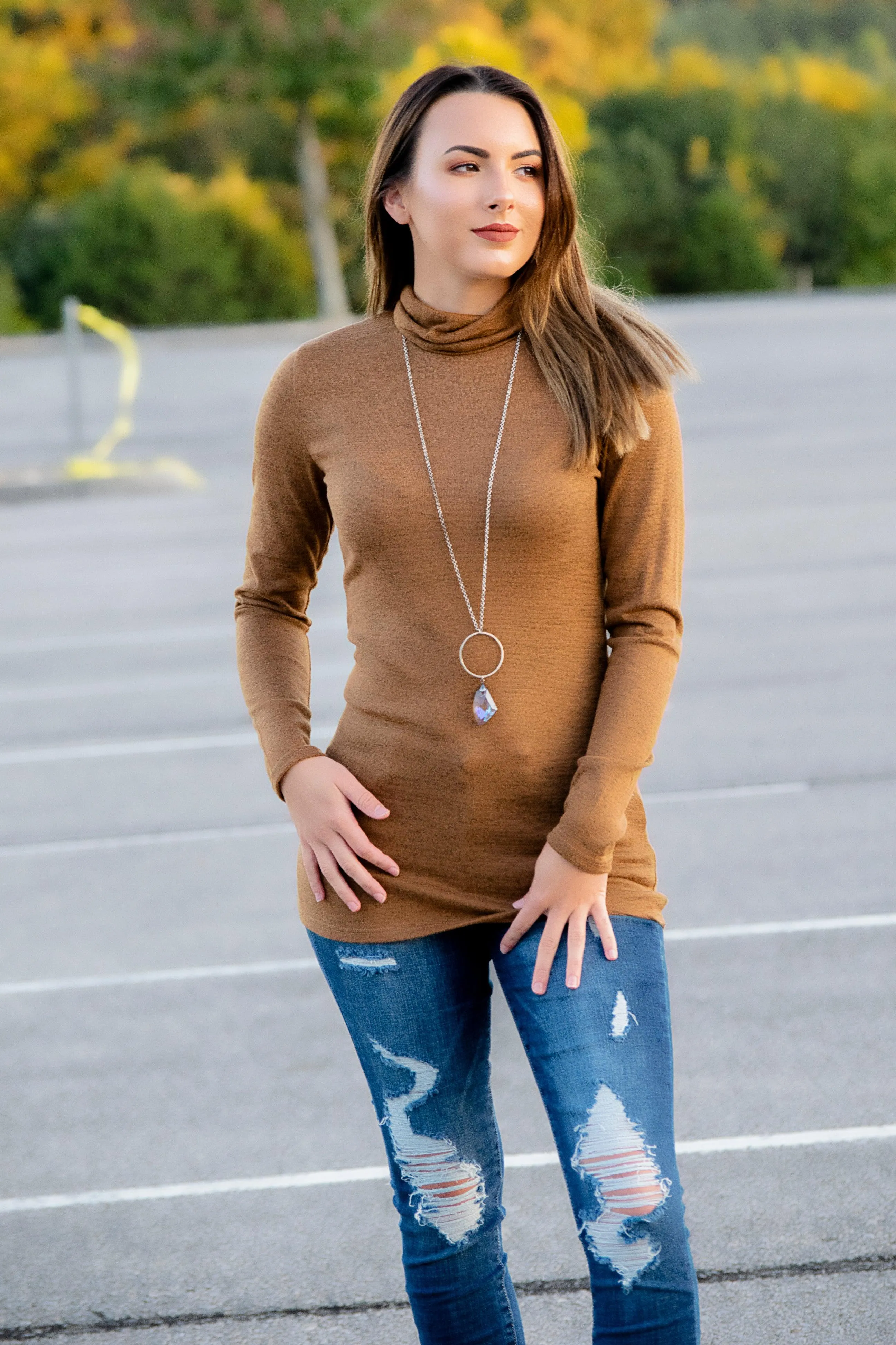 The Alice Turtle Neck Top- Dark Mustard