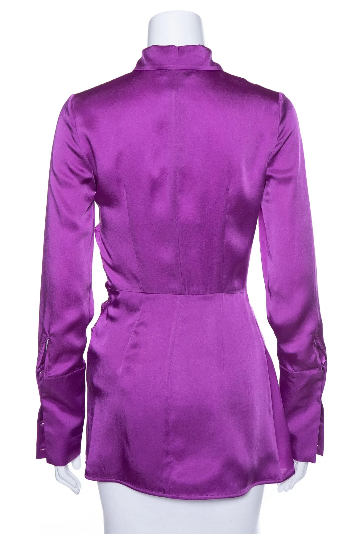 The Attico Purple Silk Long Sleeve Blouse SZ 36