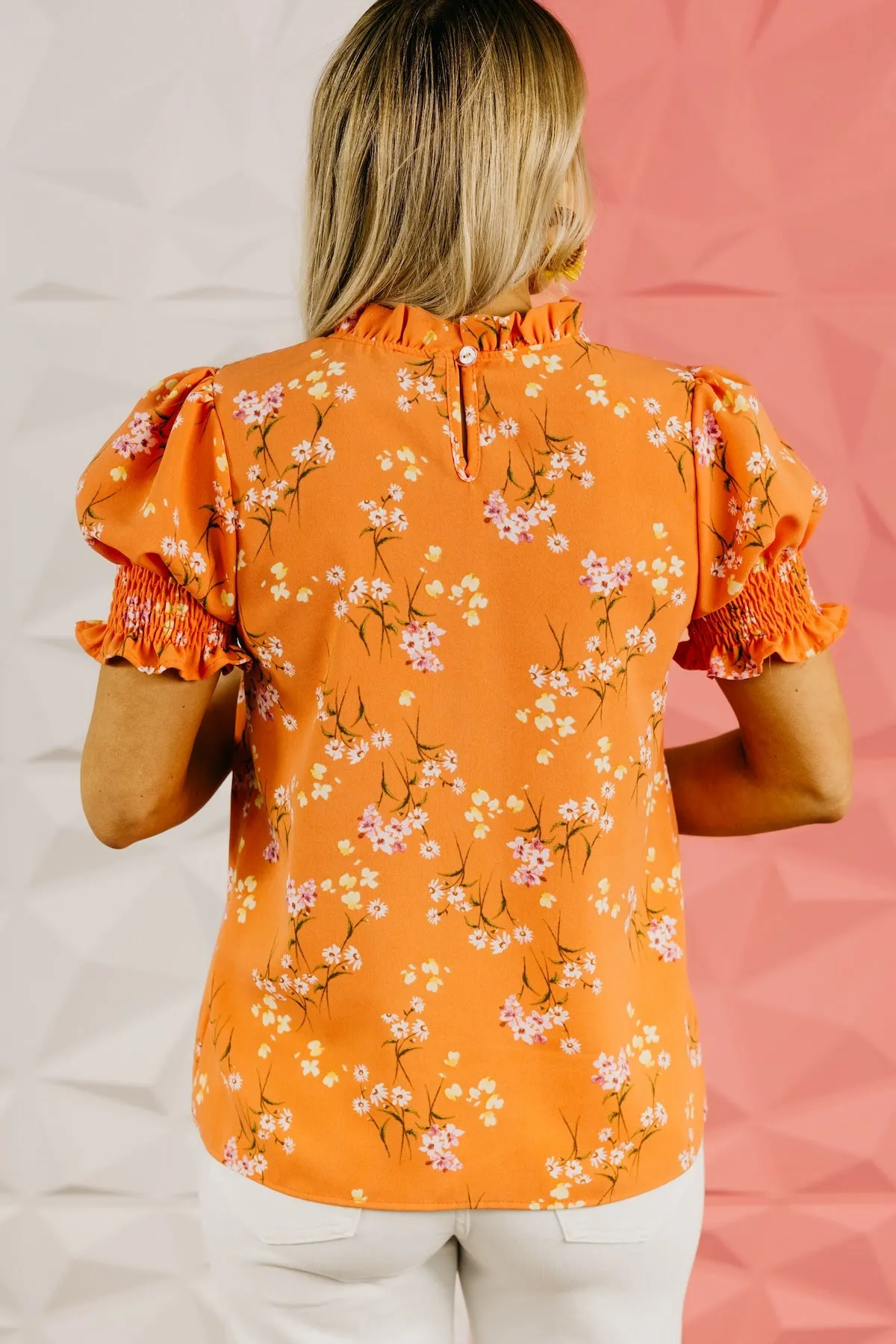 The Paityn Floral Ruffle Neck Woven Blouse