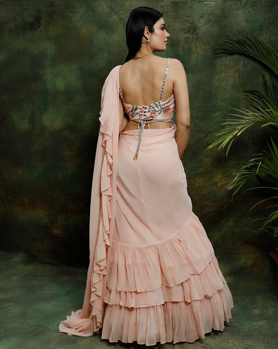 The Pink Ruffle Sari