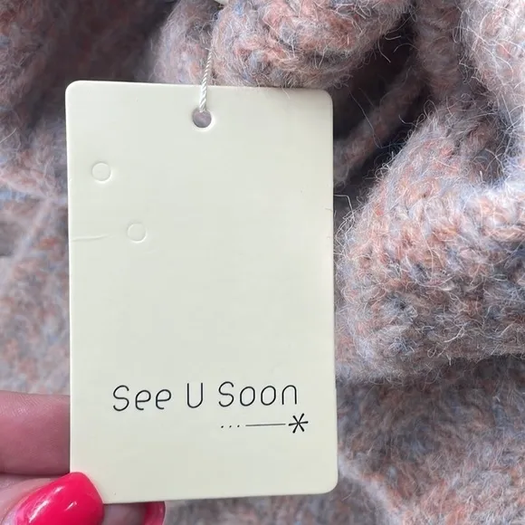 The Skinny see you soon the Bailey turtleneck sweater dusty pink sz S/M NWT