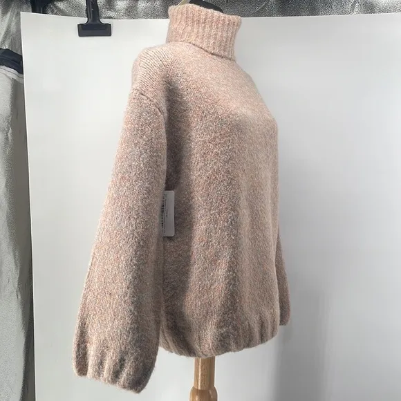 The Skinny see you soon the Bailey turtleneck sweater dusty pink sz S/M NWT