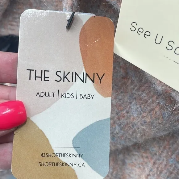 The Skinny see you soon the Bailey turtleneck sweater dusty pink sz S/M NWT