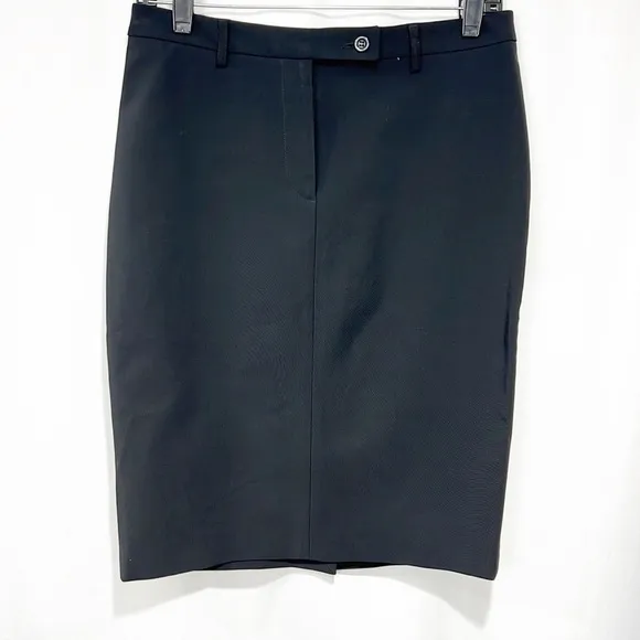 Theory Black Knee Length Pencil Skirt size 6