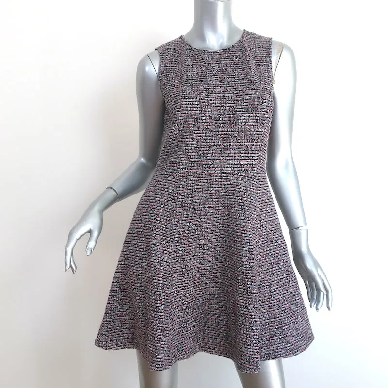 Theory Tillora Sleeveless Fit & Flare Mini Dress Black/Red Cotton-Blend Size 6