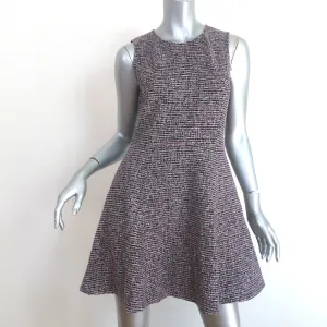 Theory Tillora Sleeveless Fit & Flare Mini Dress Black/Red Cotton-Blend Size 6