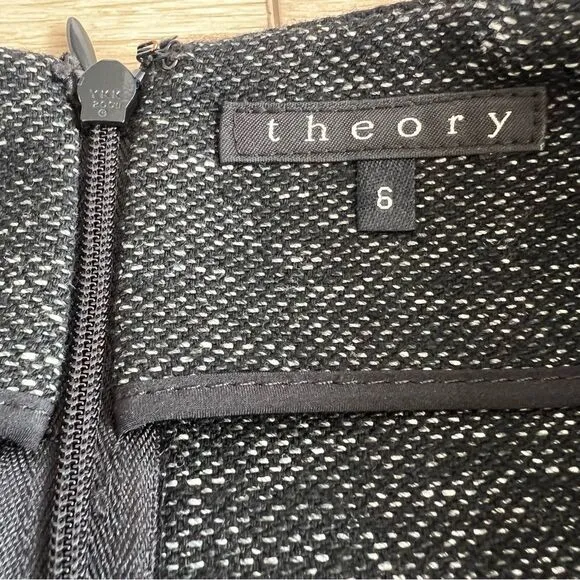 Theory Joanie K Virgin Wool Tweed Pencil Skirt Size 6