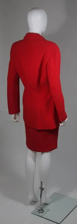 THIERRY MUGLER Contoured Red Skirt Suit Size Size 40