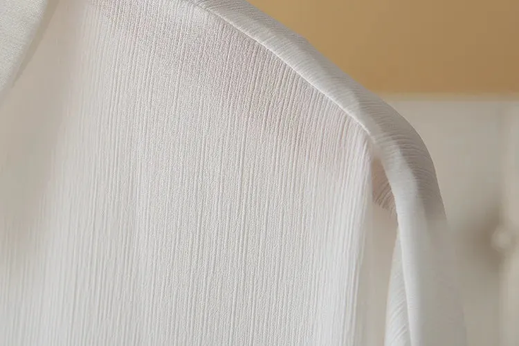 Thin Loose Casual Ice Silk Long Sleeve Blouse