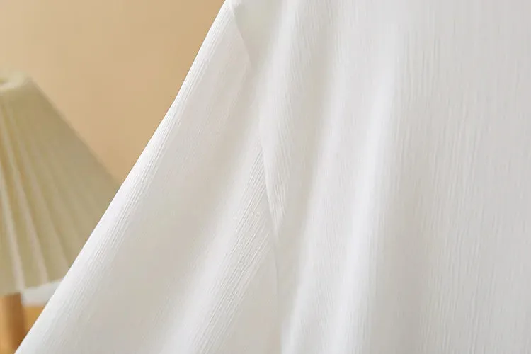 Thin Loose Casual Ice Silk Long Sleeve Blouse