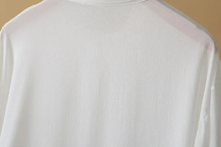 Thin Loose Casual Ice Silk Long Sleeve Blouse