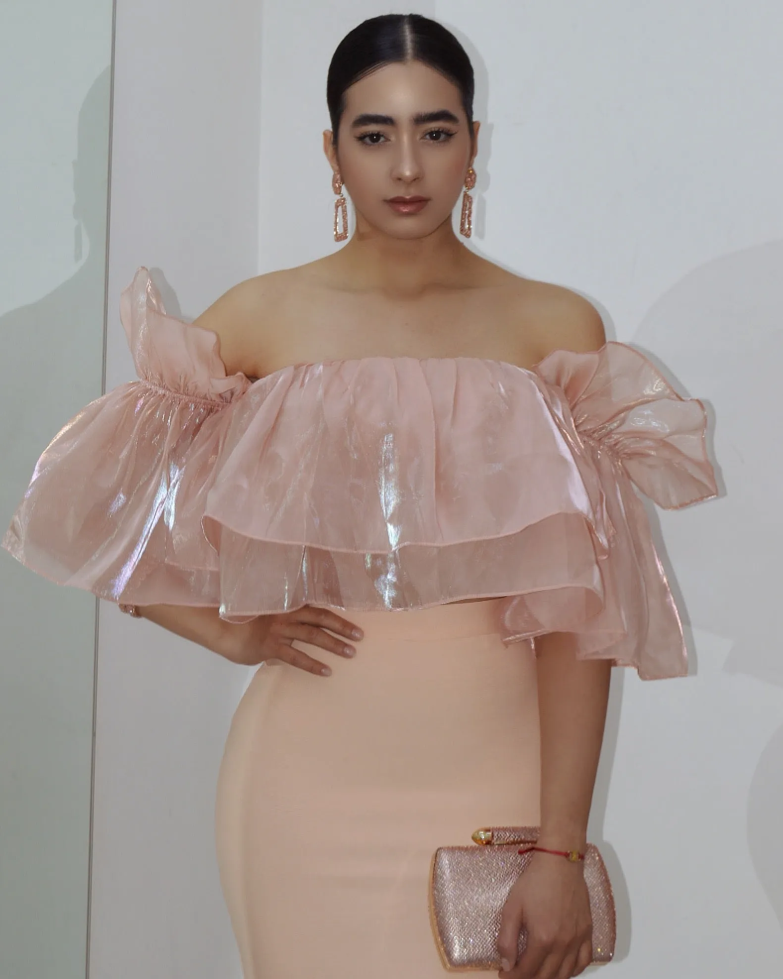 Those Around Me Organza Ruffle Blouse Blush