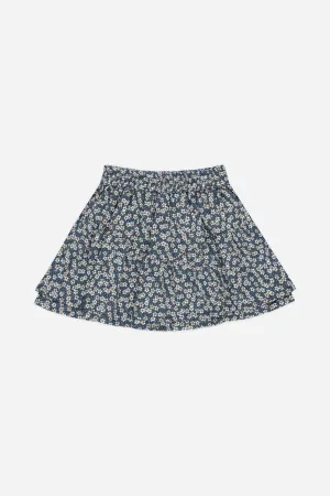 Tiered Mini Skirt | Blue Floral