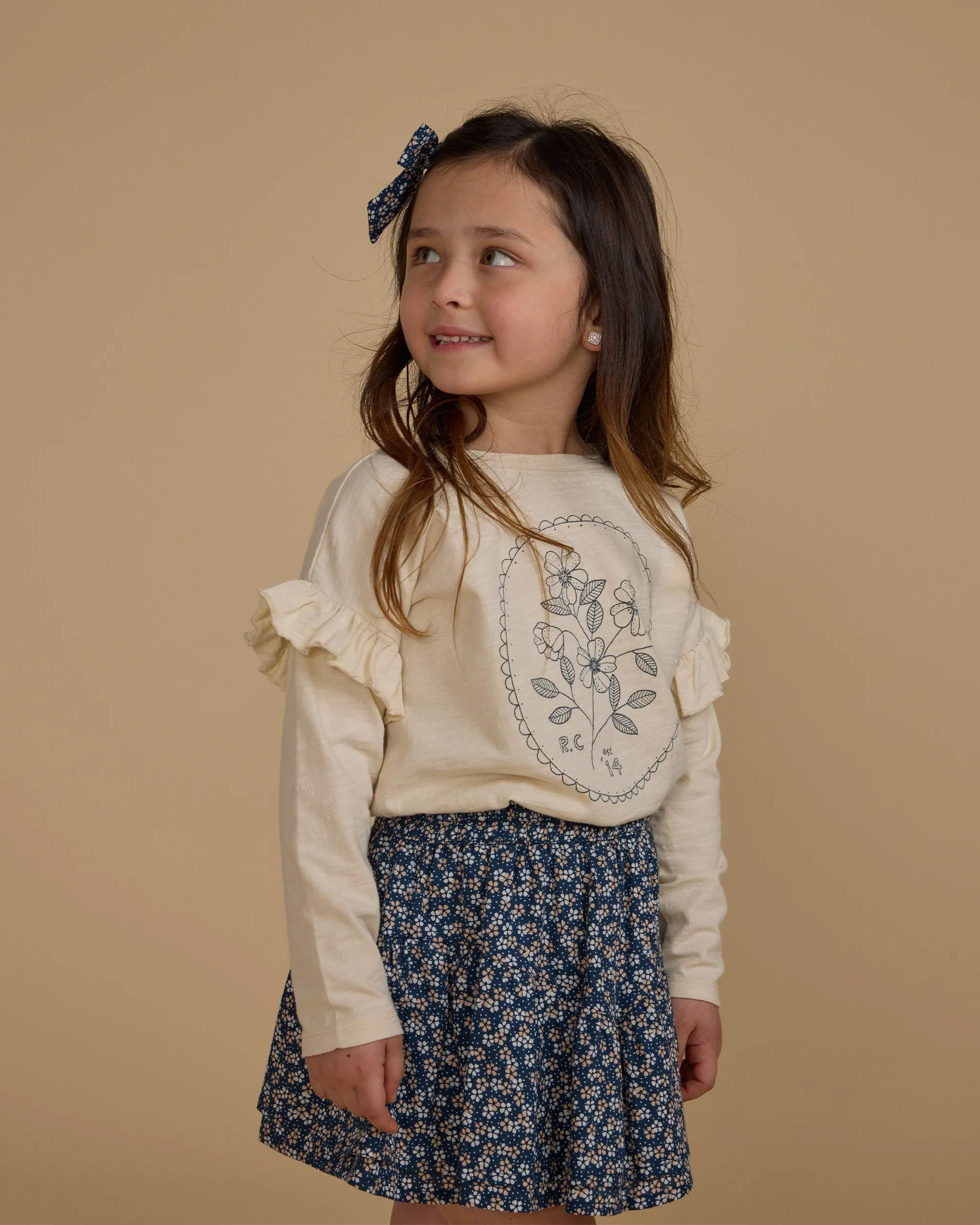 Tiered Mini Skirt | Blue Floral
