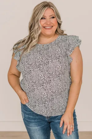 Timeless Moments Spotted Ruffle Blouse- Ivory