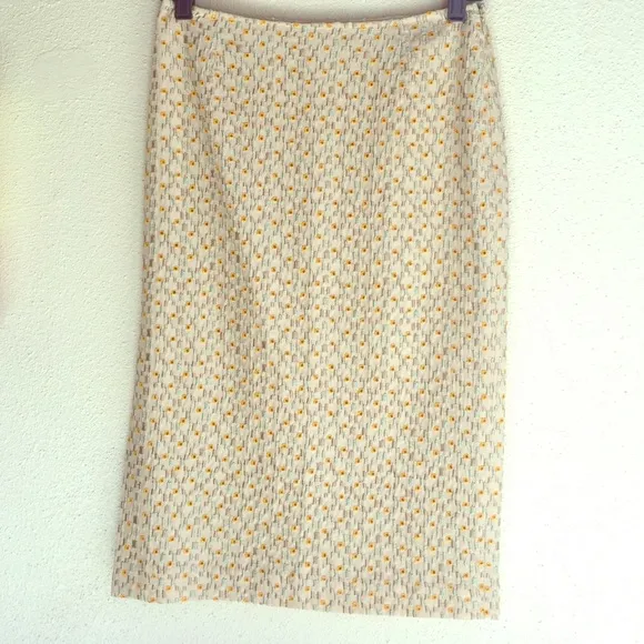 Tocca silk embroidered pencil skirt