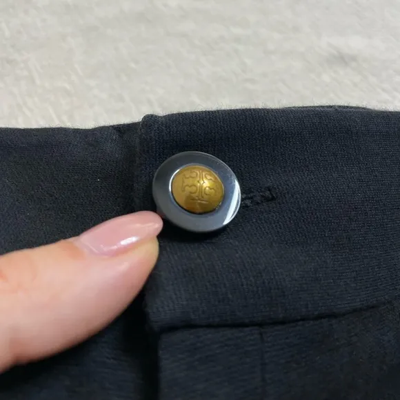 Tory‎ Burch Black Ponte Gold Sailor Buttons Skirt M