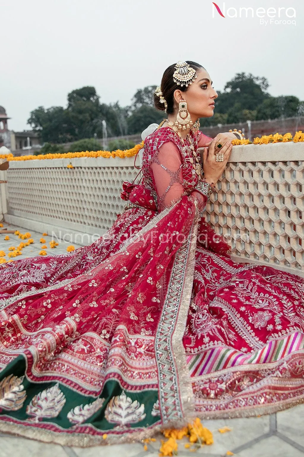 Traditional Party Wear Lehenga in Hot Pink Shade #PF202