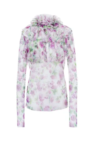 Tulle Ruffle Blouse | Fantasy Violet