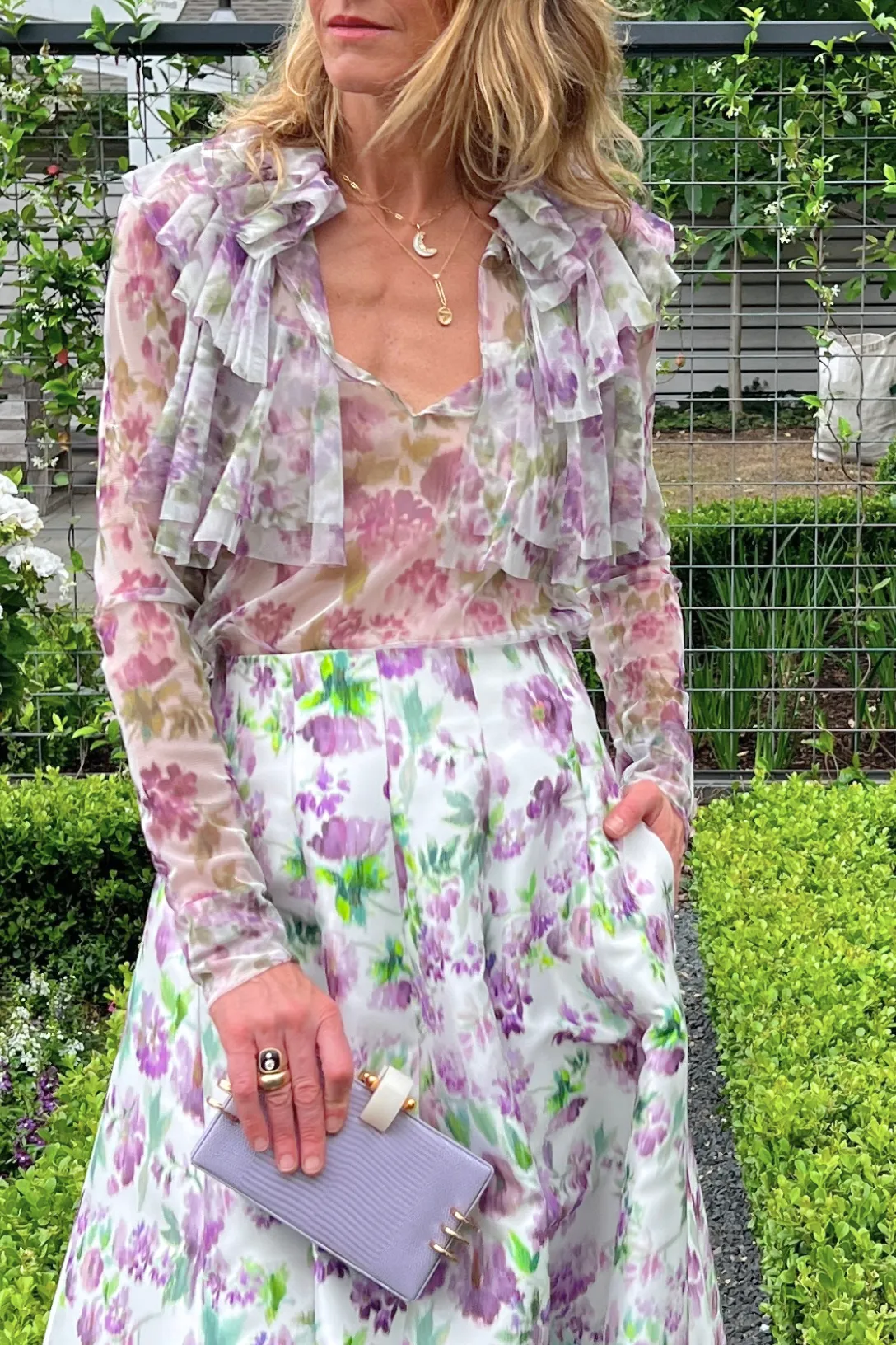 Tulle Ruffle Blouse | Fantasy Violet