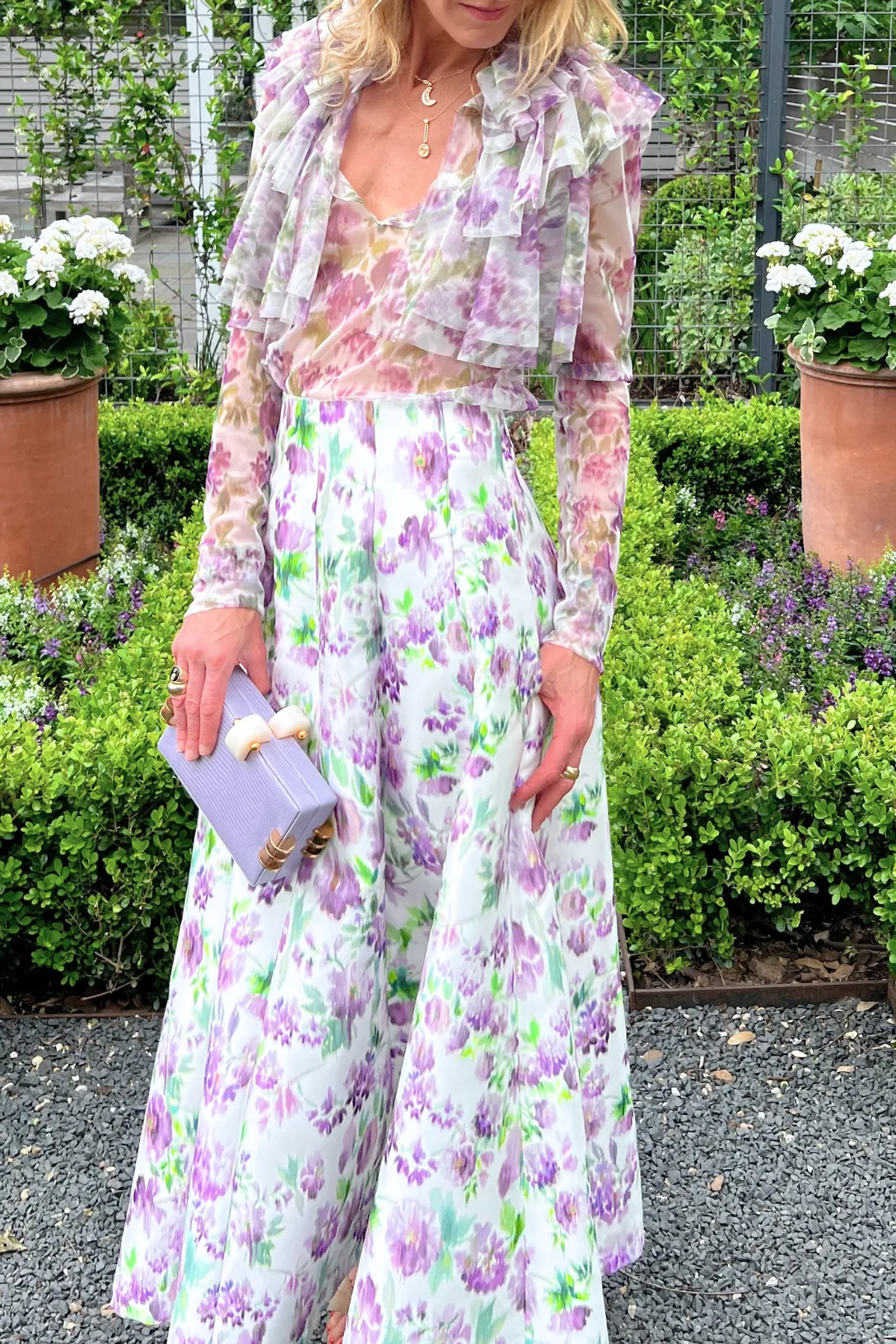 Tulle Ruffle Blouse | Fantasy Violet