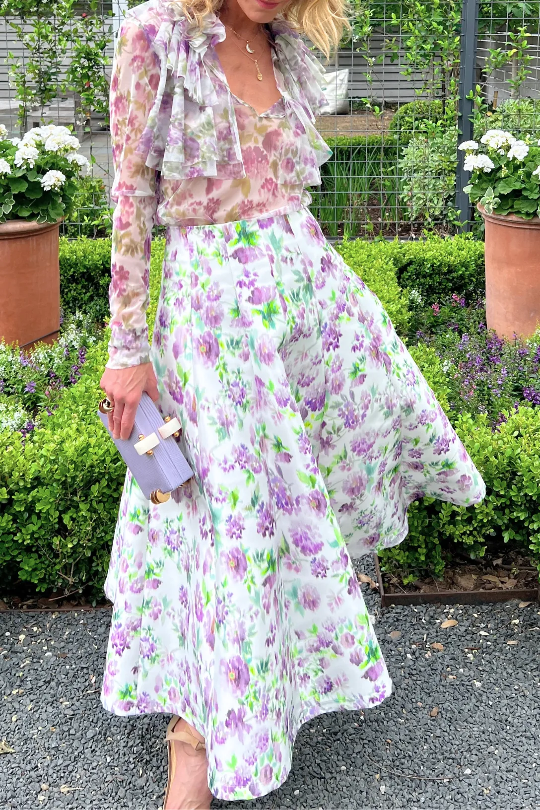 Tulle Ruffle Blouse | Fantasy Violet