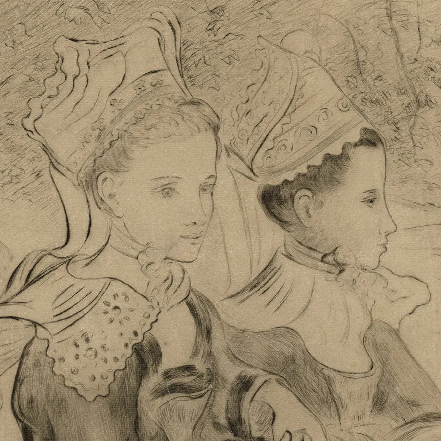 Two Bretton Women in Headdress