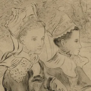 Two Bretton Women in Headdress