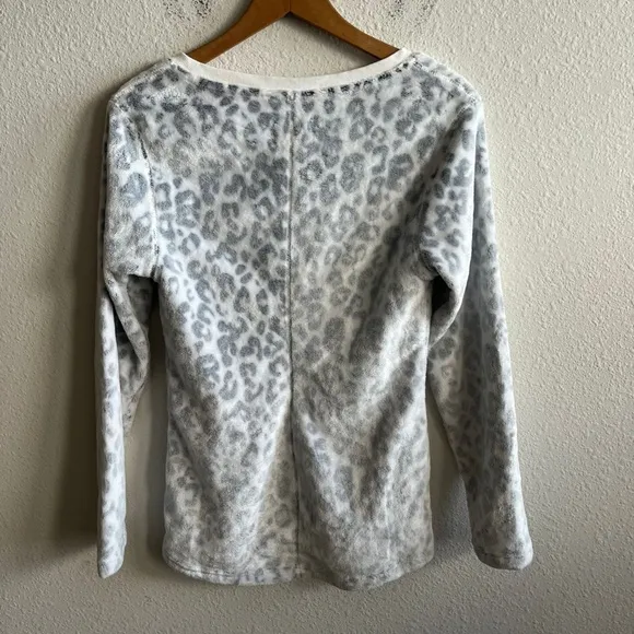 Ugg Women's Top Daisy Fleece Cotton Blend V-neck Long Sleeve Sweater Size S