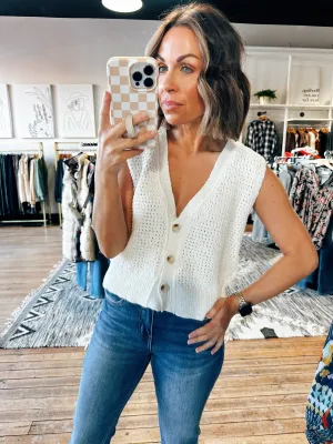V-Neck Creamy Sweater Vest