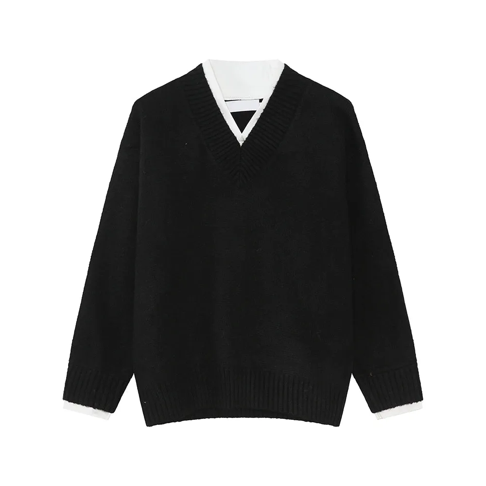 V-Neck Knit Sweater