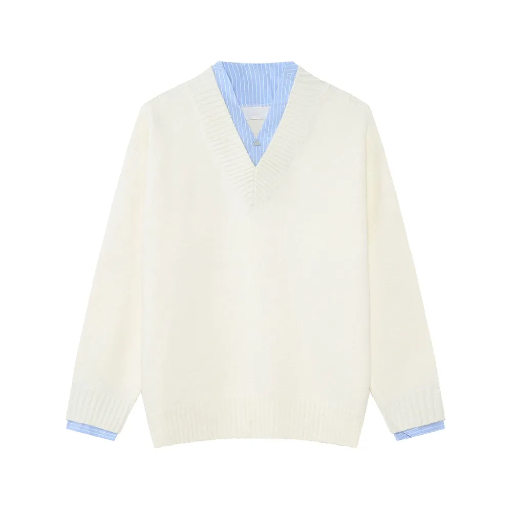 V-Neck Knit Sweater