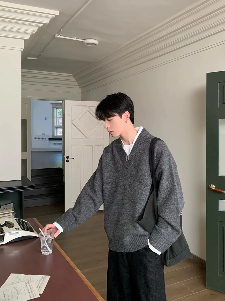 V-Neck Knit Sweater