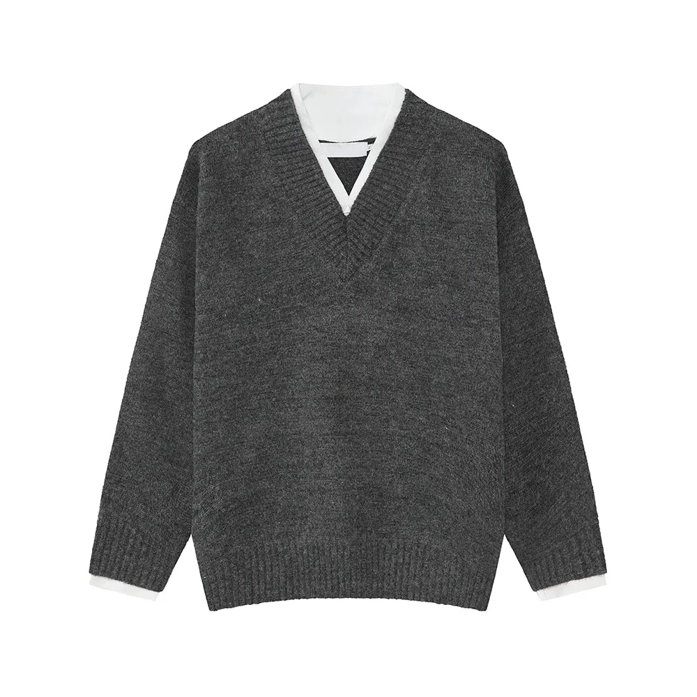 V-Neck Knit Sweater