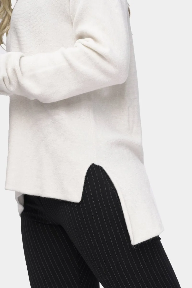 V-Neck Raw Seam Sweater