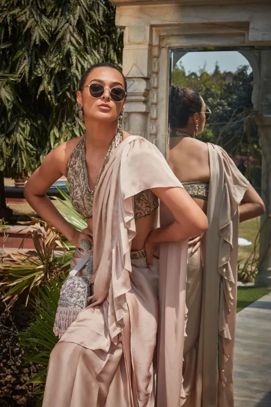 Vaire Ruffle Saree Set