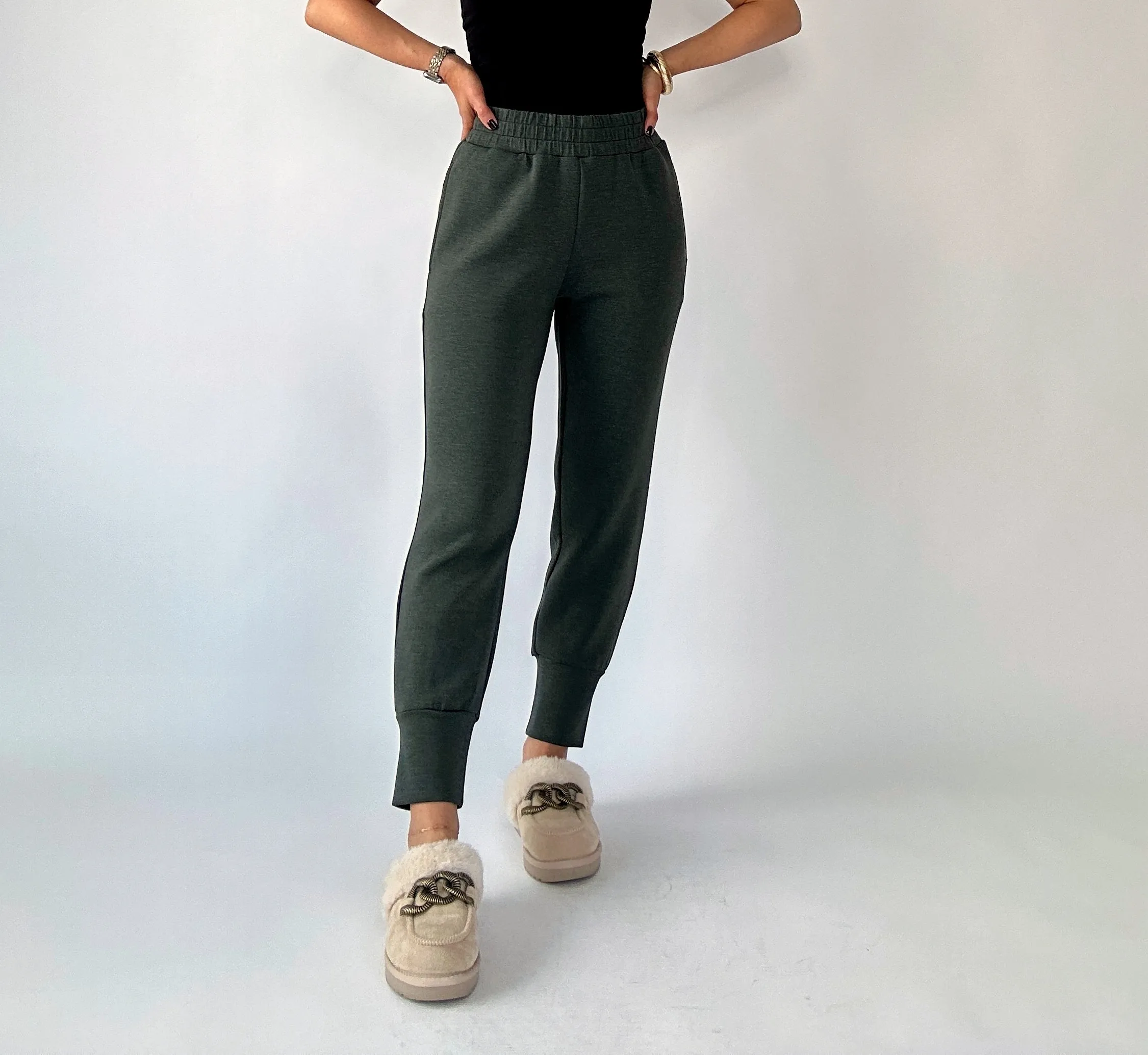 VARLEY Slim Cuff Pant - Olive Marl 25"