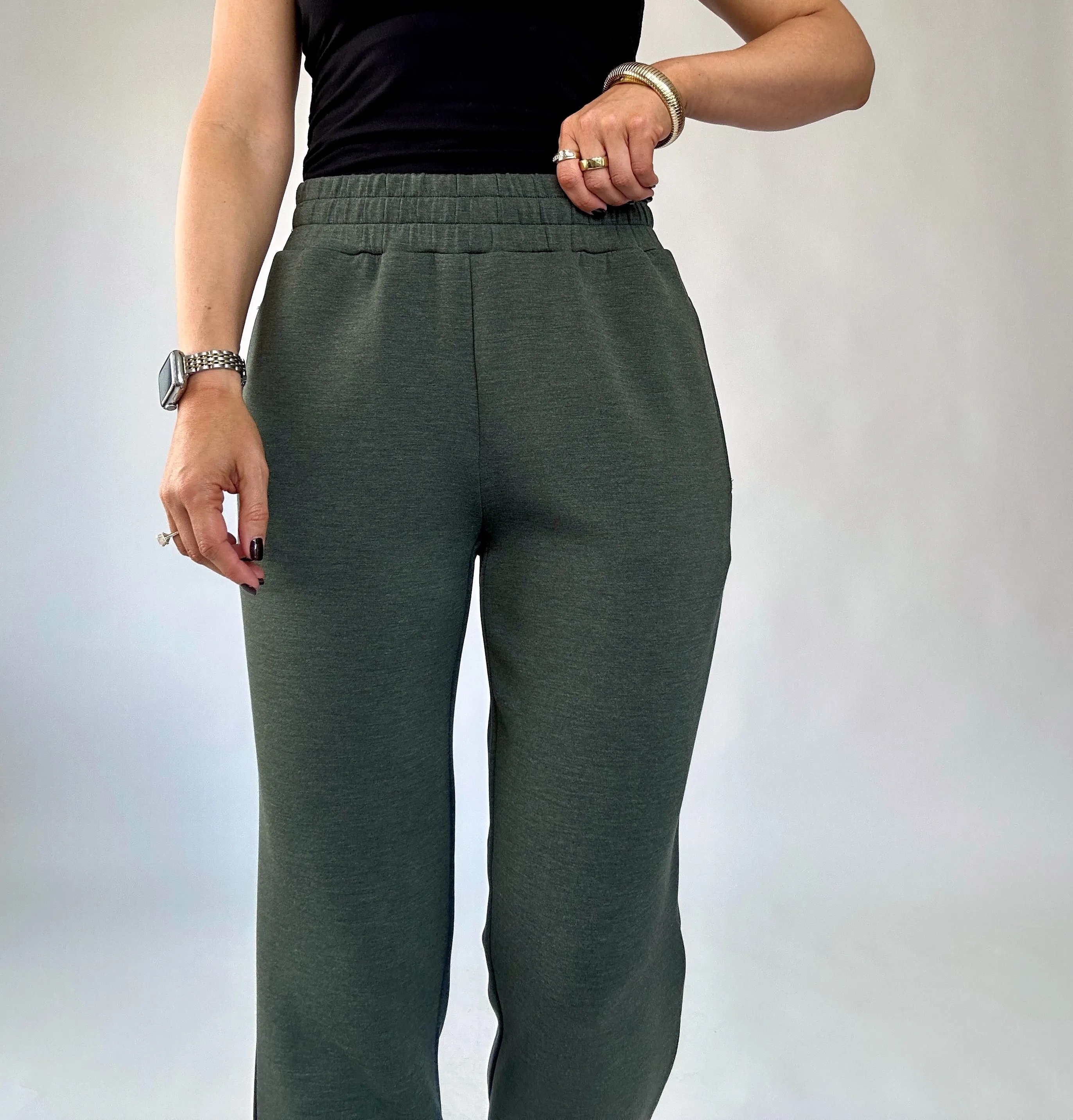 VARLEY Slim Cuff Pant - Olive Marl 25"