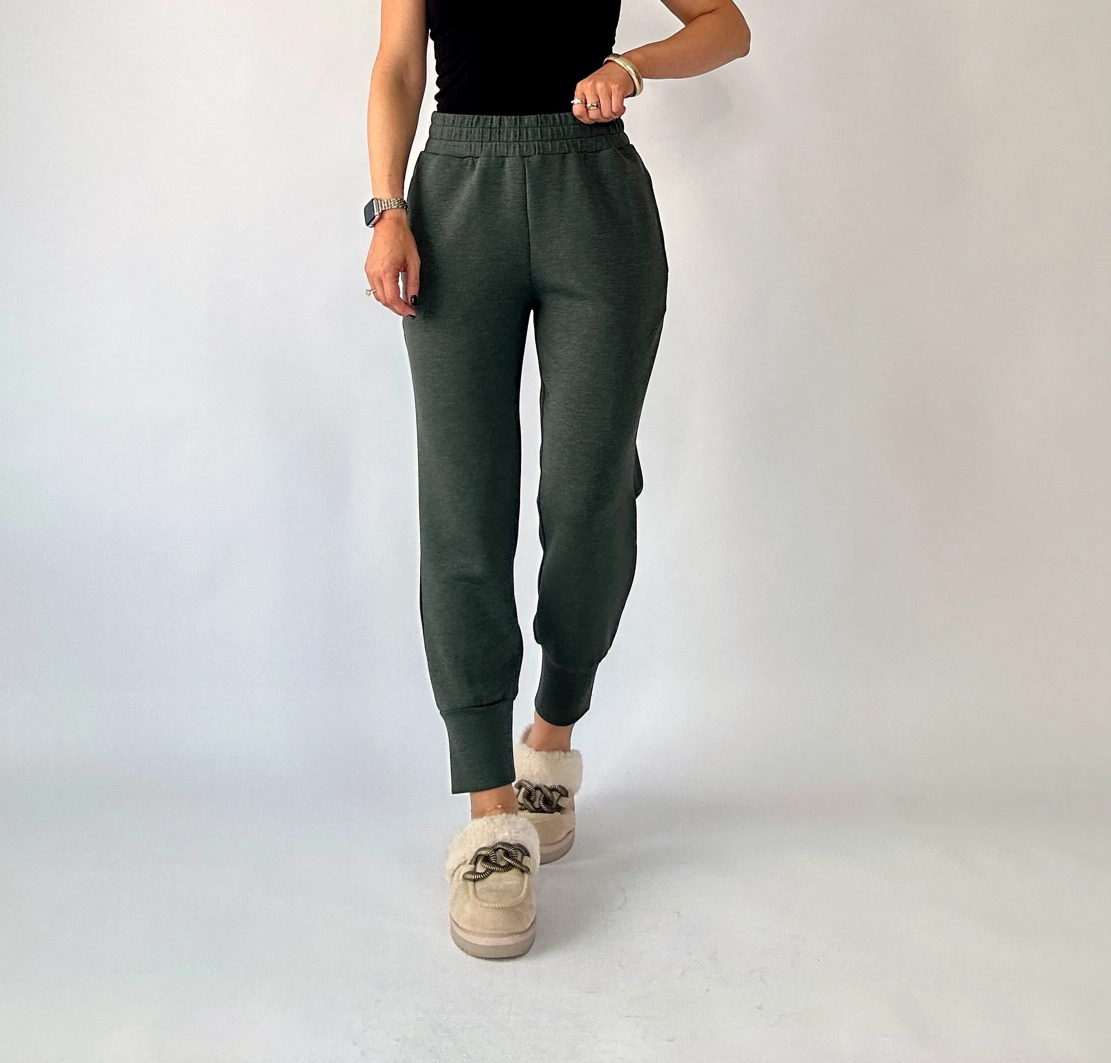 VARLEY Slim Cuff Pant - Olive Marl 25"