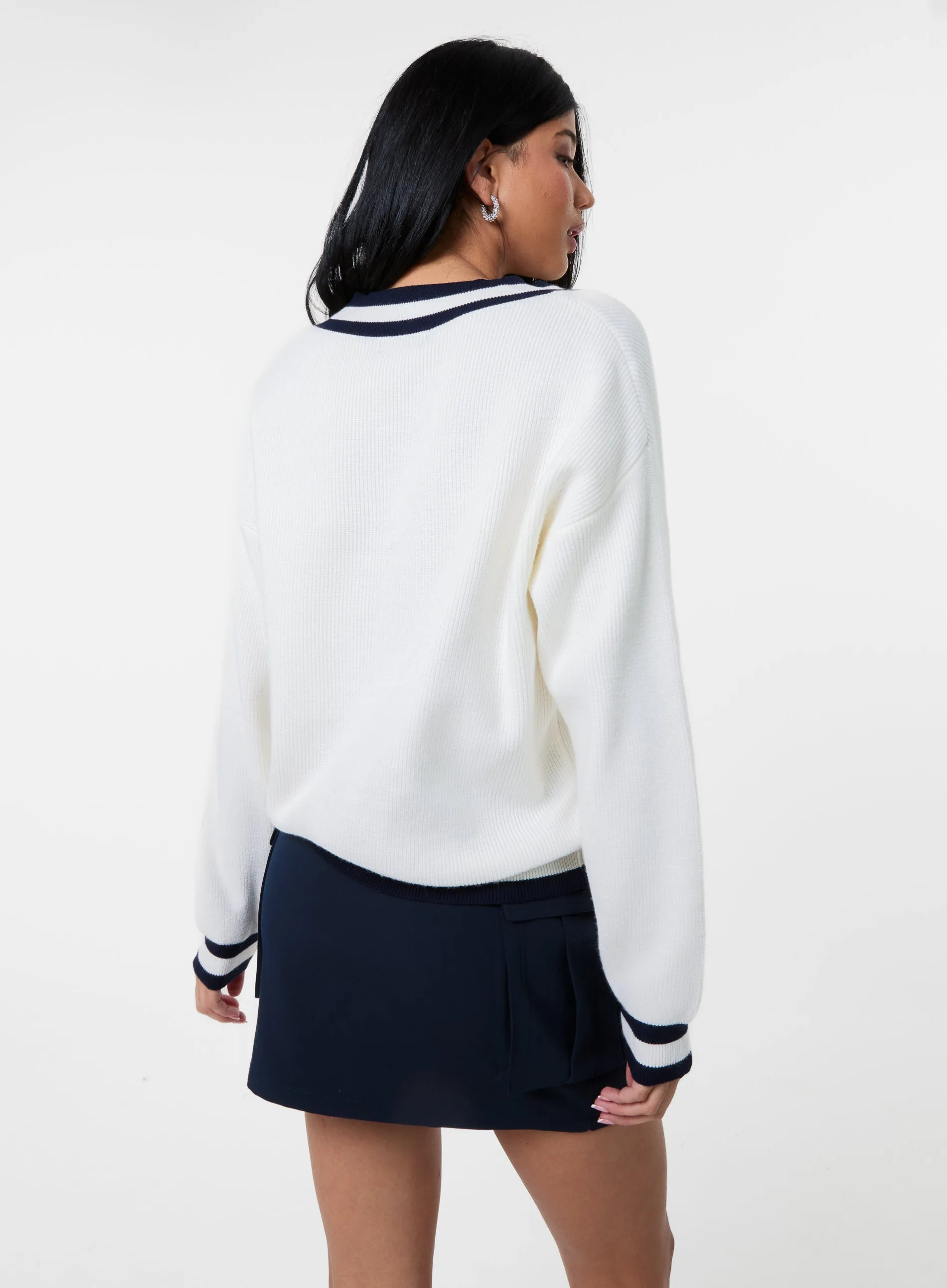 Varsity V Neck Sweater