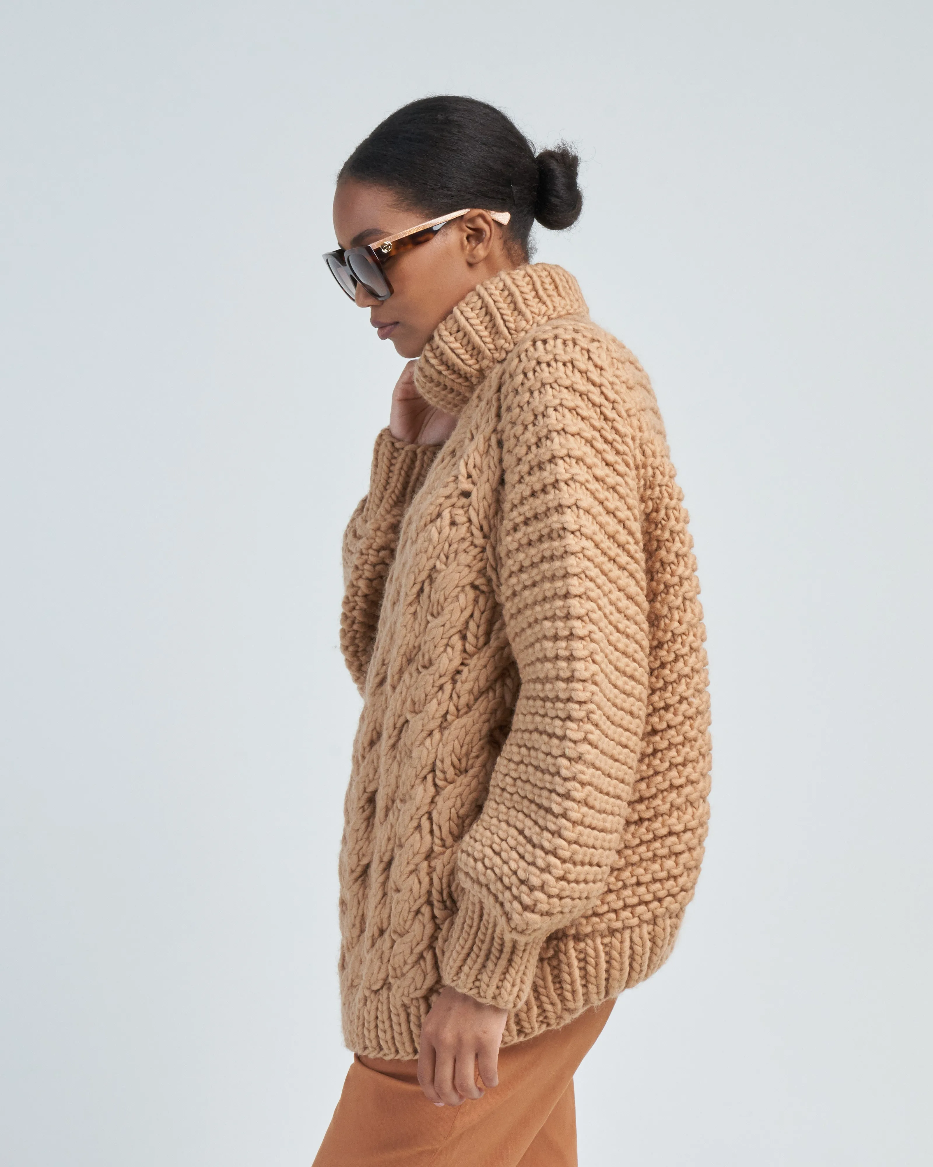 vasso cable high neck jumper