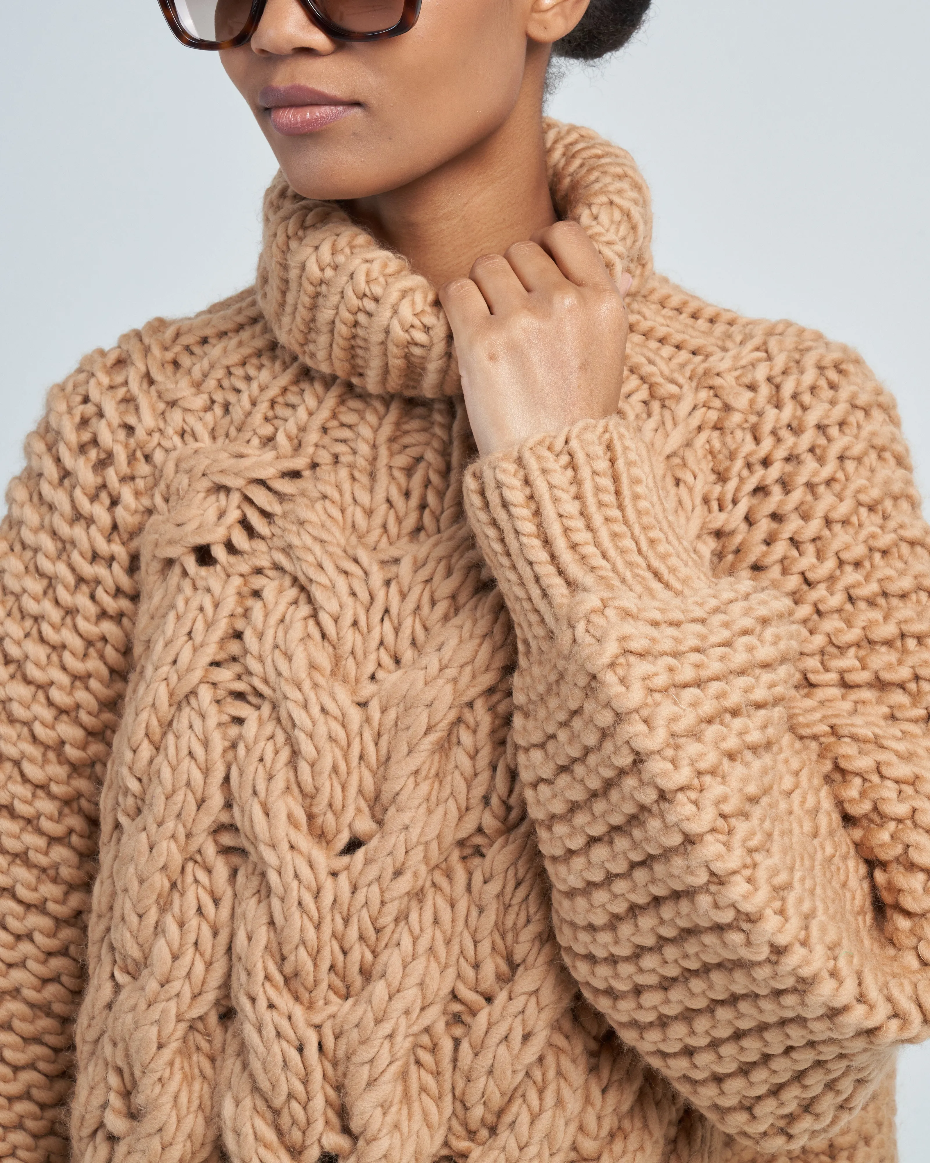 vasso cable high neck jumper