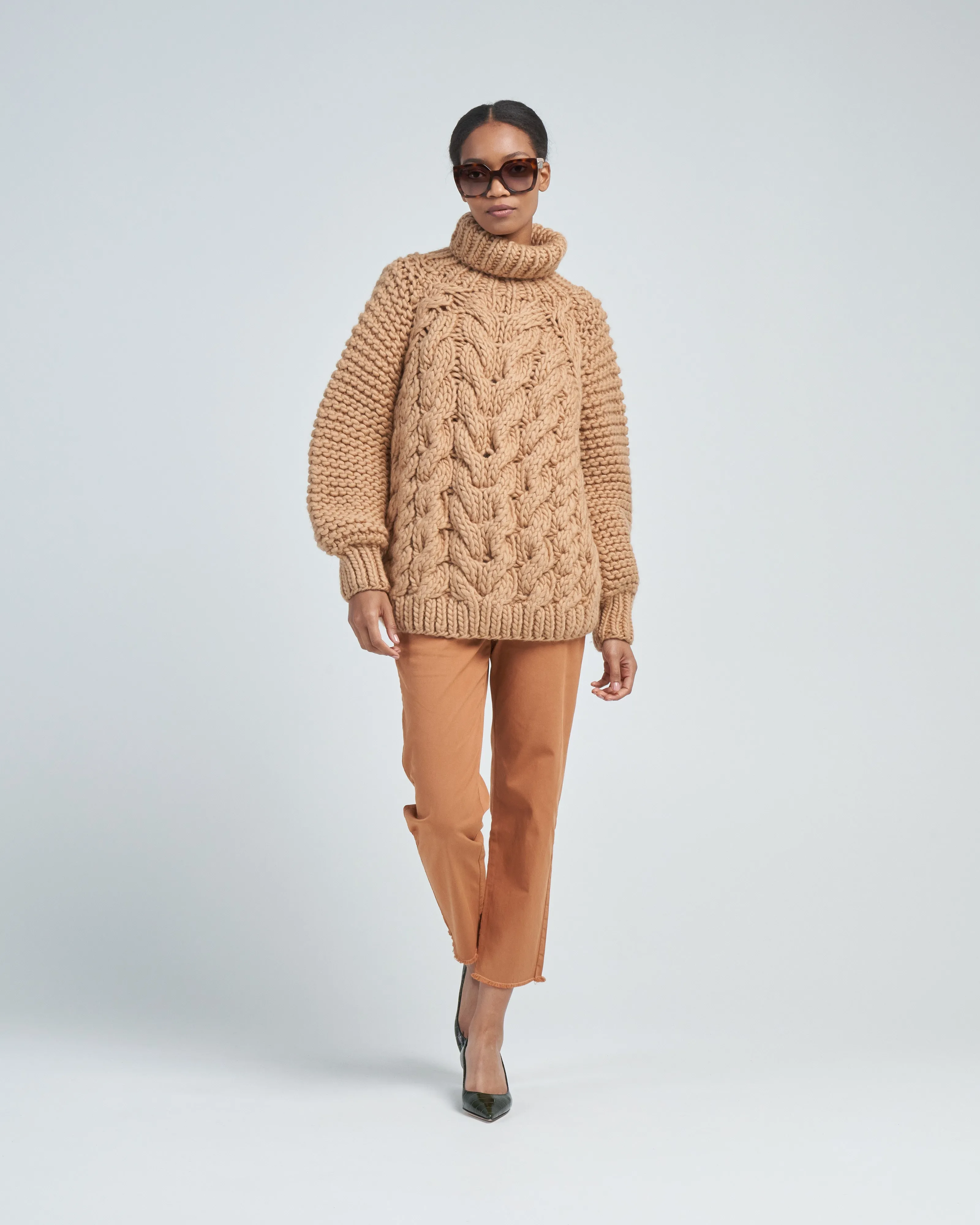 vasso cable high neck jumper