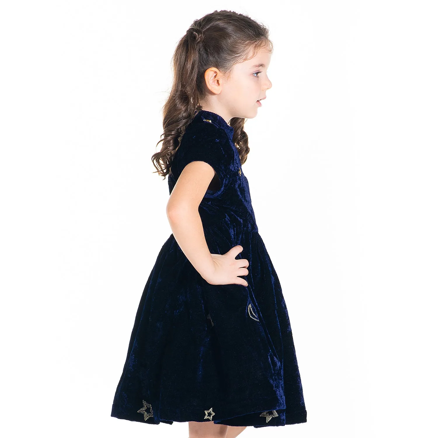 Velvet Fit and Flare A-Line Party Dress