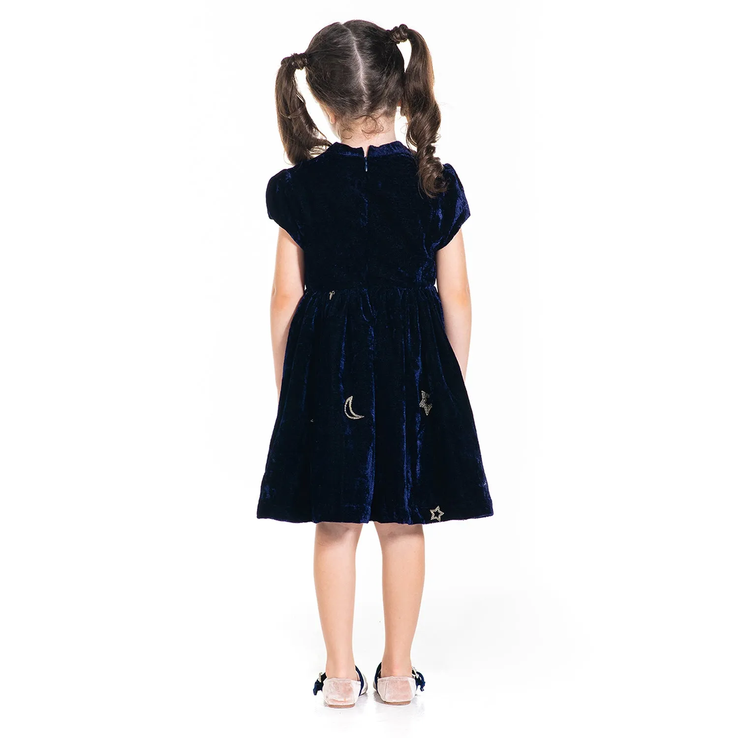 Velvet Fit and Flare A-Line Party Dress